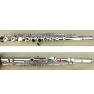 16 hole flute c key silver plated body&parts Design key  