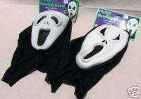 Scream Ghostface mask shocked w/hood horror movie ghost  