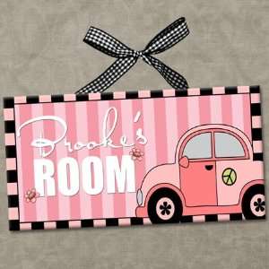  Pretty In Pink Personalized Kids Room Wall Door Sign DIVA 