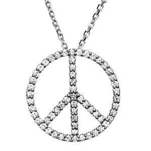  Diamond Peace Sign Necklace Jewelry