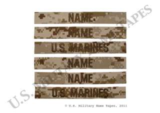 TWO U.S. MARINE CORPS MCCUU DESERT NAME TAPE & SERVICE TAPE SETS