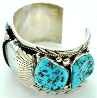 Native American Navajo M Spencer Sterling Silver XL Turquoise Mens 