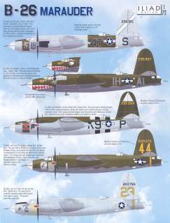 Iliad Decals 1/72 MARTIN B 26 MARUADER American Medium Bomber  