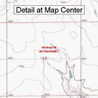 USGS Topographic Quadrangle Map   Okobojo NE, South Dakota (Folded 