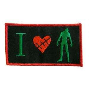 LOVE ZOMBIES IRON ON PATCH HEART HORROR EVIL DEAD 80s  