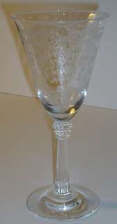 FOSTORIA ROMANCE Wine Goblets 9 oz. 7 1/2 TALL~~BEAUTIFUL ETCHED 