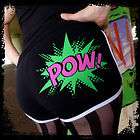 Roller Derby Shorts, hotpants, POW, lichtenstein, hot pink, green 