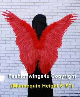 Red butterfly costume feather wings angel fairy nymph macaw parrot 