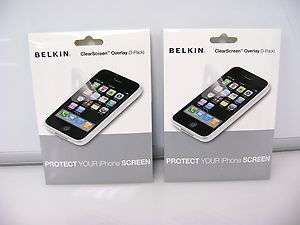 LOT OF 6 Belkin F8Z333TT Screen Protector iPhone 3G 4G  