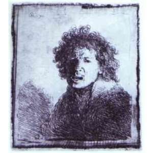  Oil Painting Self Portrait Open Mouthed Rembrandt van 