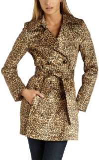    Via Spiga Womens Leopard Belted Spring Trench Coat Clothing
