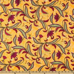  44 Wide Calypso Large Tropical Flowers Yellow Fabric By 