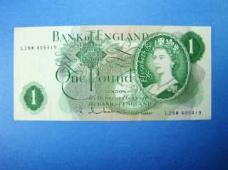 Beautiful Bank of England One Pound Note / Clean & Crisp  