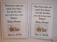 Personalized Boy / Girl Baby Shower Seed Packets Favors  