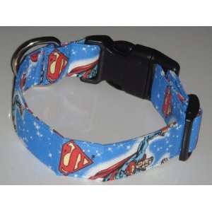 Superman Flight Sky Blue Shield Dog Collar Large 1