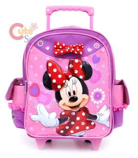 Disney Minnie Mouse Red Bow School Roller Backpack Rolling Bag 1