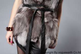942 new real silver fox fur nature vest/jacket/coat  