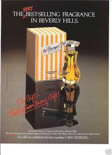 1985 GIORGIOS BEVERLY HILLS PERFUME Vintage Print Ad  