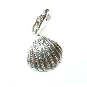  Sterling Silver Sea Shell Symbol Pendant Charm Jewelry