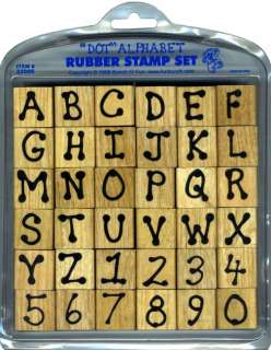 Dot Alphabet Wood Rubber Stamp Set for stampin up cards  