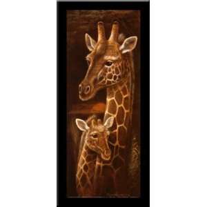  LOVE AND DEVOTION Giraffe safari animal art FRAMED PRINT 
