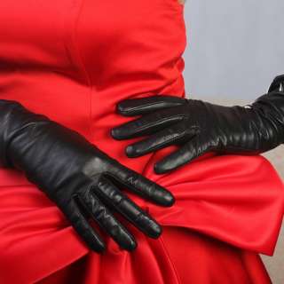Womens long GENUINE LAMBSKIN soft leather opera gloves  