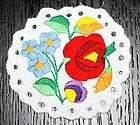 hungarian hungary kalocsa new hand embroidered doily  