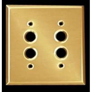   Brushed Solid Brass, Button Light Switch Solid Brass Double Pushbutton