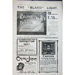  1907 Bland Gas Light Carron Cooking Genoform Crème