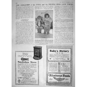   1910 ESKIMO CHILDREN NORTH POLE CARRON SMOKELESS STOVE