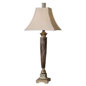 Uttermost 37.5 Sangiano Lamps Spiral Fluted Glass Finished In An Aged 