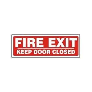  FIRE EXIT KEEP DOOR CLOSED Sign   4 x 12 Plastic