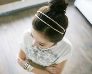 Double 2 Row Knit Bling Headband Hairband Hair Head Band LKT0011 
