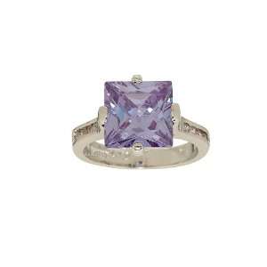    Fancy Square Cut Lavender CZ Solitaire Ring Size 10 Jewelry
