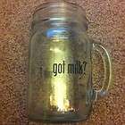 Got Milk Mason Jar Glass Mug with Handle   Rare Collectible