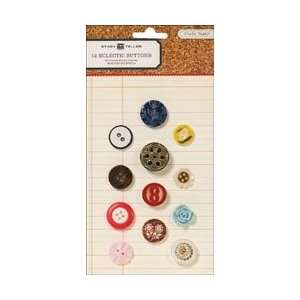  Crate Paper Story Teller Eclectic Buttons 12/Pkg ; 3 Items 