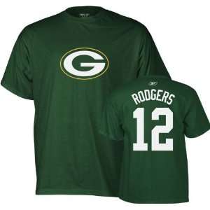   Reebok Name and Number Green Bay Packers T Shirt