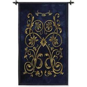  Florette Bleu Leather Applique 32x53 Furniture & Decor