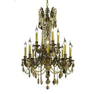 Chateau Design 12 Light 36 Antique Brass or French Gold Chandelier 