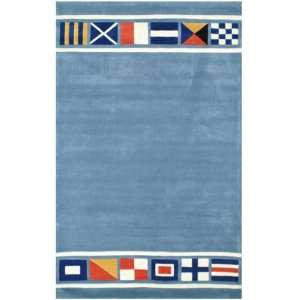  American Home Nautical Flags 8 Round blue Area Rug