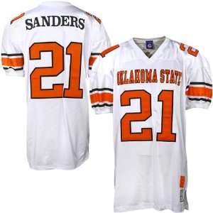   21 Barry Sanders White Authentic Throwback Jersey