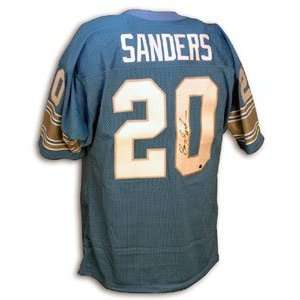  Barry Sanders Signed Lions Blue Throwback Jersey Sports 