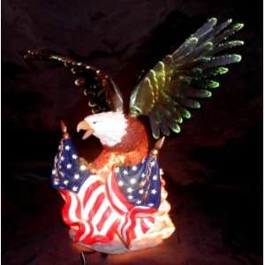 Moving Wing Eagle Fiber Optics Lighting Statue & Figurine Collection 