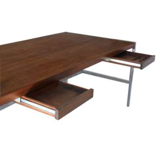 6ft Vintage Jasper Rosewood Chrome Desk Table  