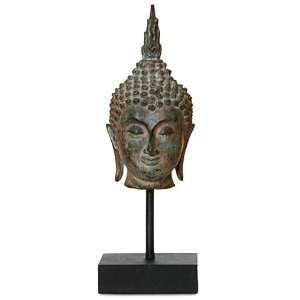  Thai Bronze Buddha Bust with Pointed Headpiece   W 6733 