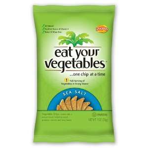 Snikiddy Eat Your Vegetables Chips, Sea Salt, 1 Ounce (Pack of 90 