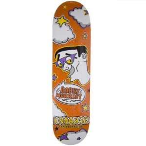  Krooked 3D Logo   Bobby Worrest Skateboard Deck   8.25 in 
