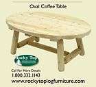 Oval Coffee Table, Cedar Rustic Log Outdoor Furniture