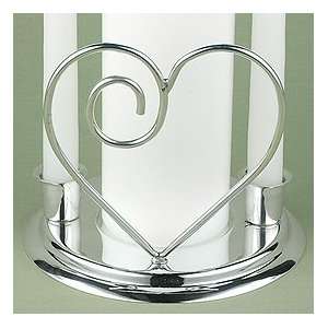  Silver Contemporary Heart Candle Holder 