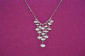  BEACH JEWELRY NECKLACE WHITE ELEGANT DEW DROPS STERLING SILVER  